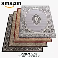 Square Rugs With Intricate Patterns Multiple Color Options And Classic Design Styles 3d model