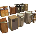 Public Trash Bins With Various Designs And Materials For Outdoor Facilities