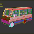 Small Green And White Bus With Multiple Windows Reflective Surface And Number 2 Design