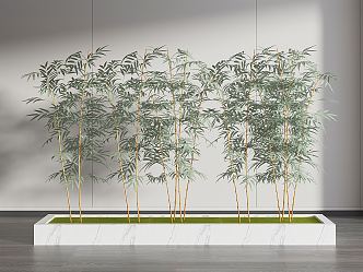 Modern bamboo landscape sketch landscape bamboo leaf potted plant 3d model