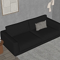 Modern Leather Sofa Double Sofa Cowhide Sofa Black Leather Sofa 3d model