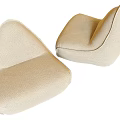 Two Beige Lazy Sofas With Soft Fabric And Simple Design For Living Room Use