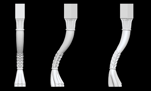 Modern furniture legs carved tea table feet 3d model