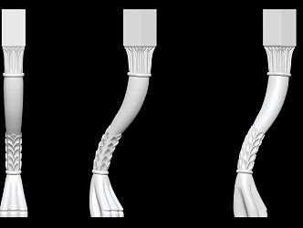 Modern furniture legs carved tea table feet 3d model