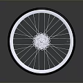 Black and White Bicycle Wheel With Spokes And Reflection On Gray Background 3d model