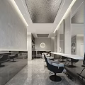Elegant Modern Beauty Hair Salon With Comfortable Chairs Large Mirrors And Styling Workstations