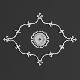 European-style carved lines carved lamp plate 3d model