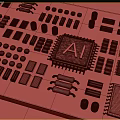 modern chip charging chip 3d model