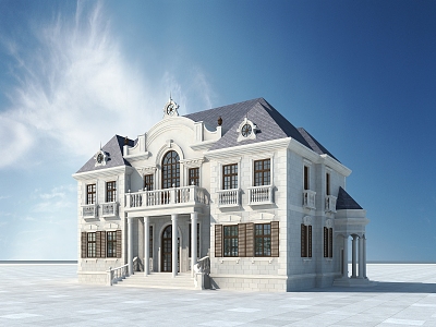 European-style single-family villa club independent villa self-built house 3d model