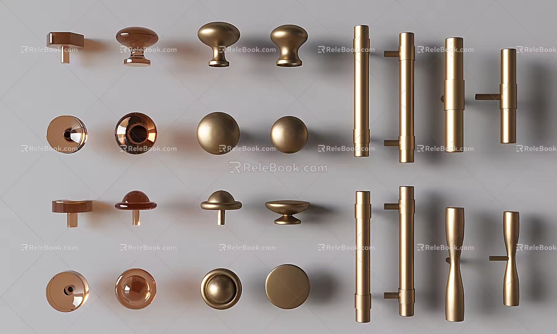 New Chinese Cabinet Door Handle Wardrobe Cabinet Drawer Handle Long Handle Brass Solid Handle Golden Door Handle Nordic Single Hole Pendant Handle 3d model