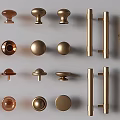 New Chinese Cabinet Door Handle Wardrobe Cabinet Drawer Handle Long Handle Brass Solid Handle Golden Door Handle Nordic Single Hole Pendant Handle 3d model