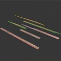 Set of Brown Wooden Sticks With Different Lengths On White Background