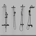 Various Wall Mounted Shower Systems With Rainfall Handheld And Fixed Sprayers 3d model