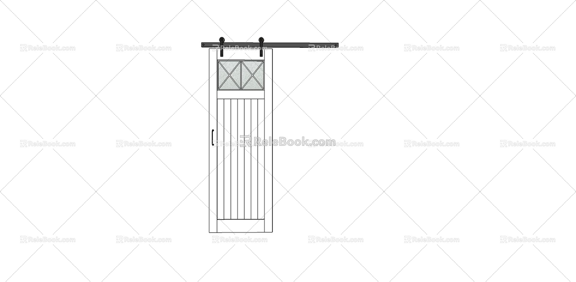 modern barn door sliding door 3d model