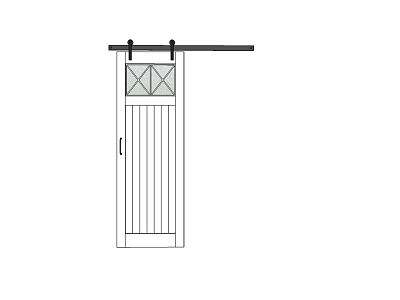 modern barn door sliding door 3d model