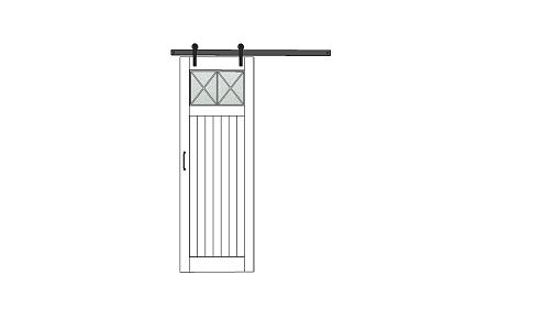 modern barn door sliding door 3d model