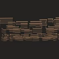 Modern Gold Copper Rectangular Block Chandelier With Stacked Arrangement On Dark Background 3d model