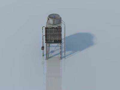 Swing Door For Industrial Cooling Tower With Metal Structure 3D Model Design 3d model