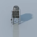 Swing Door For Industrial Cooling Tower With Metal Structure 3D Model Design