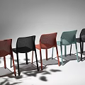 Modern Leisure Chairs With Mesh Design Various Colors Cushioned Seats And Metal Legs