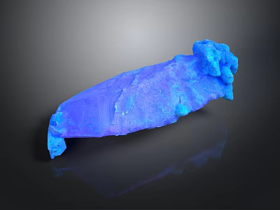 Natural Blue Stone With Textured Surface And Reflective Display On Black Background 3d model