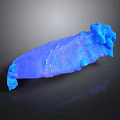 Natural Blue Stone With Textured Surface And Reflective Display On Black Background