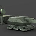 Green Military Weapon System With Missile Launch System And Radar Device