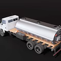 White Heavy Duty Tank Truck With Large Fuel Tank And Strong Wheels