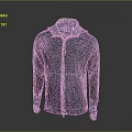 Gray Hooded Jacket With Blue Patterned Lining And Zipper For Casual Daily Wear