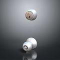 Two Metal Door Knobs As Household Hardware Tools With Secure Lock Design 3d model