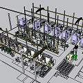 Modern Industrial Factory Interior With Steel Framework Machinery Pipes And Production Layout