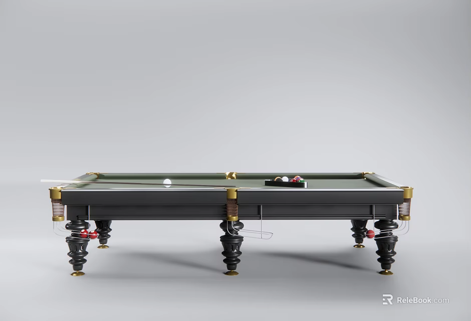 High Quality Billiard Table With Green Felt Surface And Sturdy Wooden Legs 3d model 