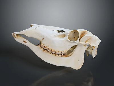 Anatomical Animal Skull Bone Structure With Teeth And Eye Sockets Details 3d model