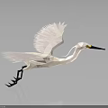 White Low Poly Style Egret Decorative Sculpture For Modern Home Furniture
