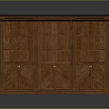 Classic Solid Wood Entryway Cabinet Sideboard With Chevron Doors And Multiple Compartments
