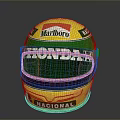 Weapon Themed Racing Helmet Featuring Honda Marlboro And Nacional Logos