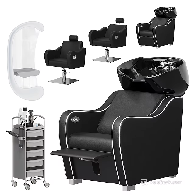 Ergonomic Black And White Medical Devices Featuring Examination Chairs Mobile Carts And Equipment Units 3d model 
