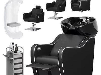 Ergonomic Black And White Medical Devices Featuring Examination Chairs Mobile Carts And Equipment Units 3d model