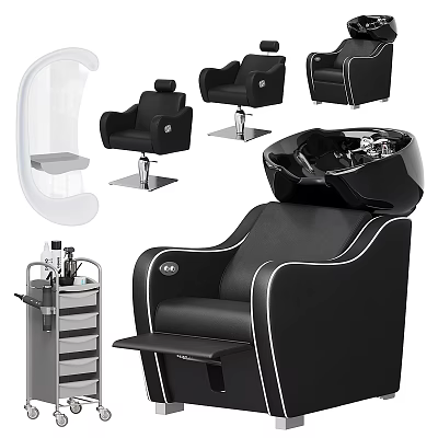 Ergonomic Black And White Medical Devices Featuring Examination Chairs Mobile Carts And Equipment Units 3d model