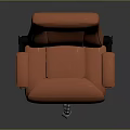 Ergonomic Orange Office Chair With Padded Backrest Armrests And Swivel Wheels