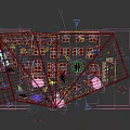 Modern Bar Interior with Neon Lights Sculpture Colorful Lighting and Seating Area