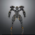 Futuristic Mechanical Sci fi Robot Character Design With Metallic Structure And Details 3d model