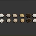 Decorative Brown Candles In Various Sizes Arranged For Home Decoration