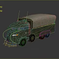Military Green Tank With Canvas Cover And Track Wheels Design