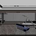 Modern Open Plan Living And Dining Room Interior With Comfortable Stylish Furniture And Soft Lighting