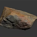 Natural Wood Stone With Rustic Textured Surface And Earthy Red Green Gray Tones