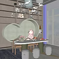 Modern Entertainment Room Interior With Comfortable Seating Game Area And Decorative Elements