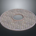 Circular Stone Paved Structure With Central Round Hole And Textured Surface 3d model