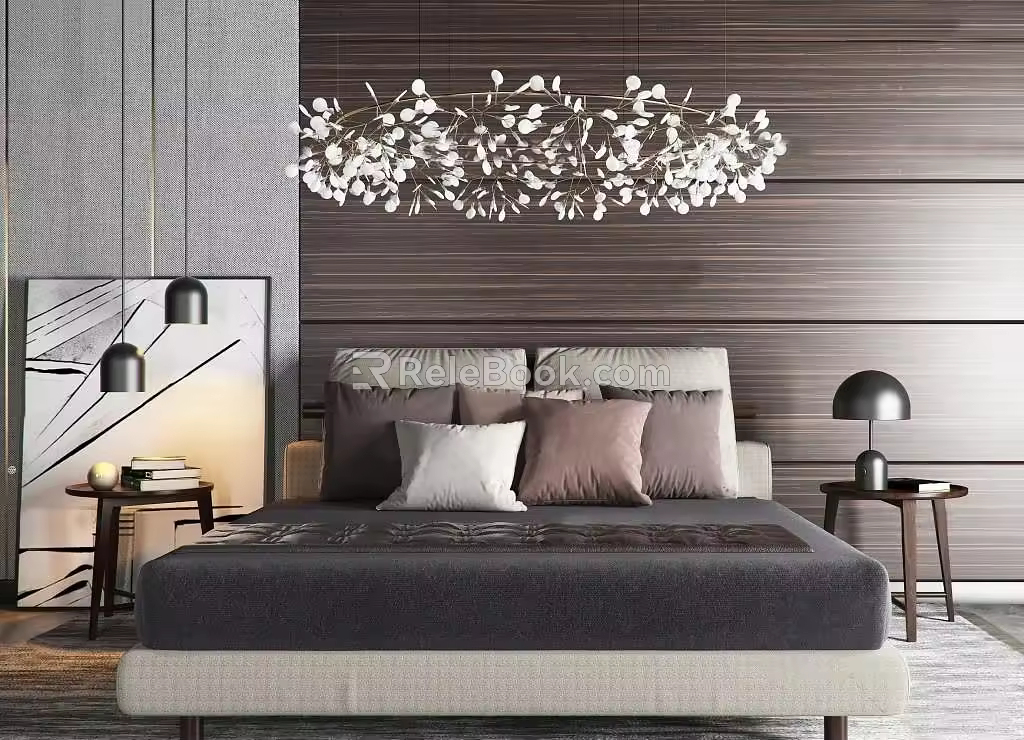 Background double bed 3d model