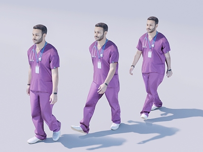 Male Doctor Animation Dot Cache 300 frames model